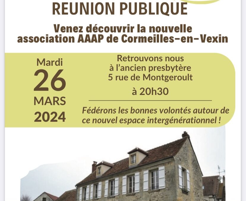 INVITATION RÉUNION PUBLIQUE le 26/03/2024